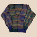 Vintage Nautica Fair Isle Wool Cardigan L